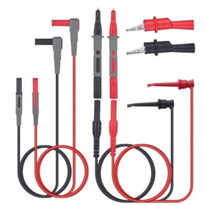 WGGE Soft Silicone ElectricianTest Lead Kit CAT III 1000V & CAT IV 600V with Insulation Alligator Clips, clamp Meter, Needle Probe for Fluke/AstroAI/INNOVA Multimeter (WG-012)