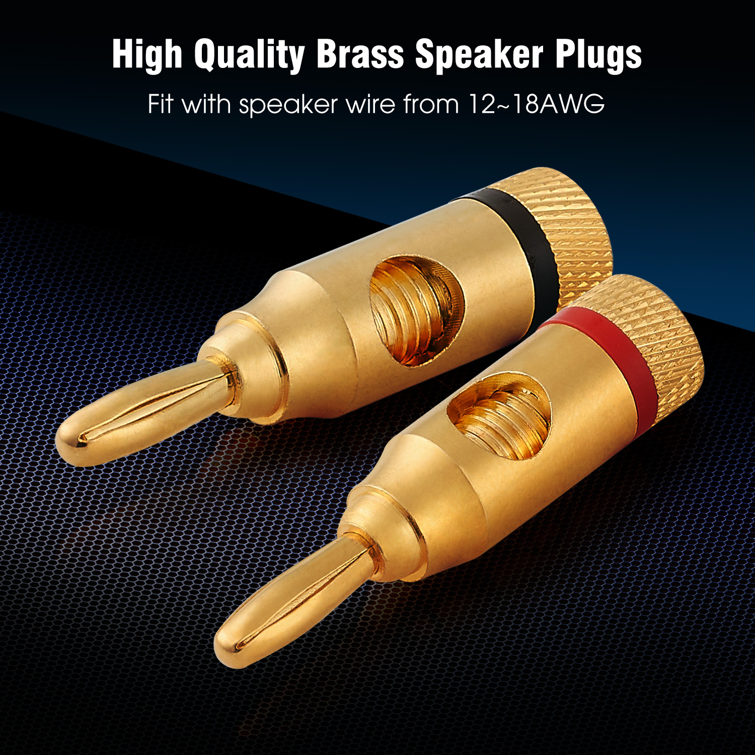 Bananenstecker Lautsprecher Boxenstecker schraubbar 4mm Audio Hifi 24K vergoldet