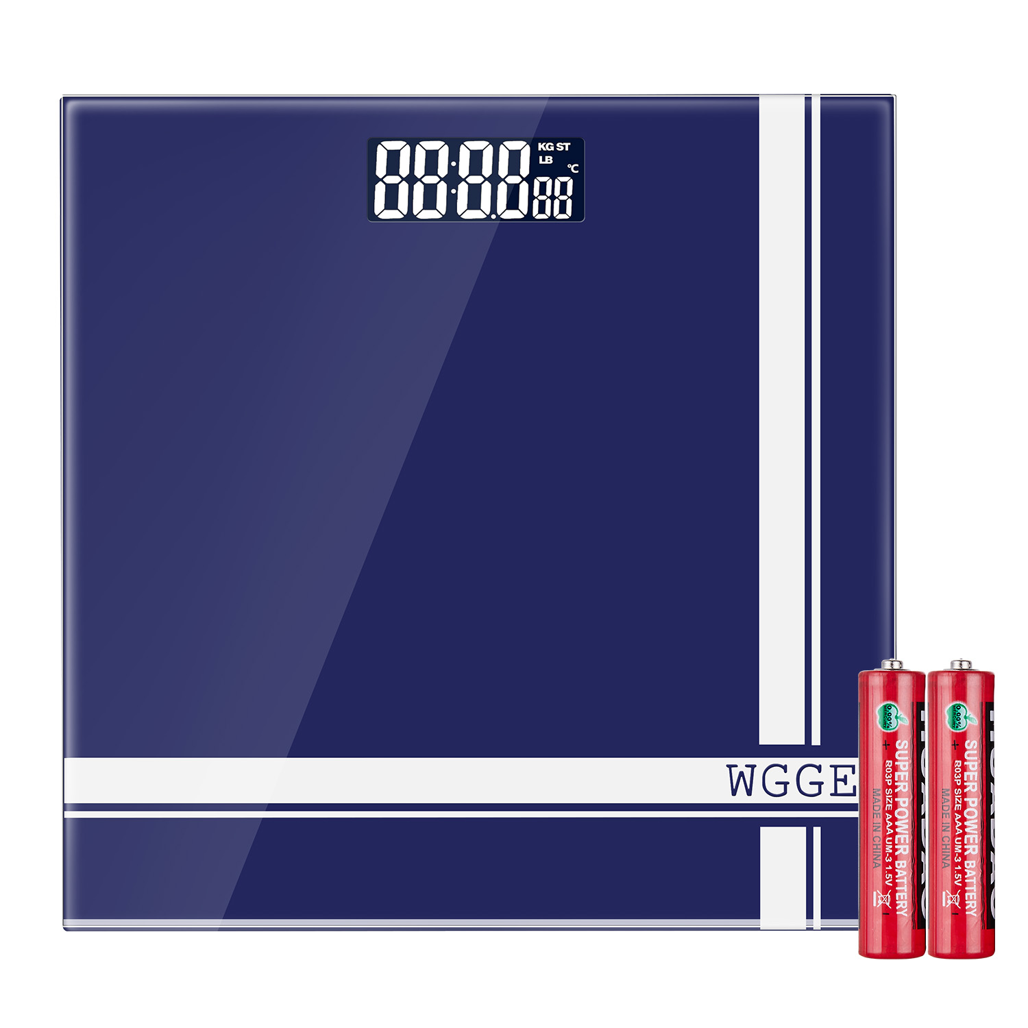 Digital Body Weight Scale,WGGE Bathroom Scale with Backlit LCD Display, Step-On Technology, High Precision Measurements with Toughened Glass Surface Max: 400 Pounds /180 kg